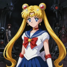 h. r. giger!!! inspired portrait of sailor moon!!!, japanese girl school uniform, yellow, waterhouse, gloomy, dark scifi, in the style of naoko takeuchi, yoshitaka amano!!! chris foss and alan lee, zdzislaw beksinski, ruan jia beautiful!