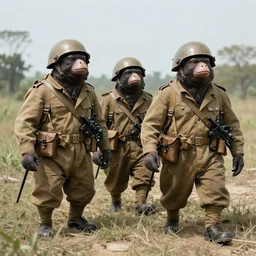 wombles in the vietnam war, realistic photo