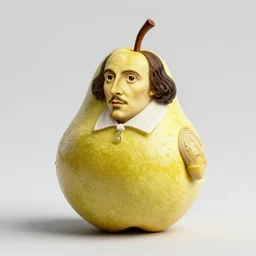 william shakespeare!!! and pear fruit hybrid, 4 k, octane render