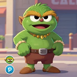 oscar the grouch as a new street fighter character, screenshot, character select