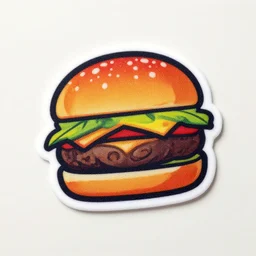 logo design, hamburger, patch logo, by mcbess, full colour print, gradients, 1 9 5 0 s, high detail spiral design