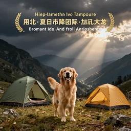 golden retrievers camping