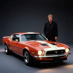 designed by giorgetto giugiaro stylized poser of a single 1 9 6 9 fastback mustang ( mk 2 ford gt 4 0 ) 1 9 8 2 firebird transam delorean, large led lights, ektachrome photograph, volumetric lighting, f 8 aperture, cinematic eastman 5 3 8 4 film