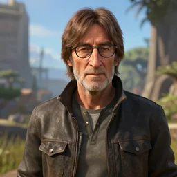a screenshot of john lennon in uncharted 4. 3 d rendering. unreal engine. amazing likeness. very detailed. cartoon caricature