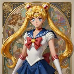 genetically augmented super soldier Sailor Moon as a male, pale skin curly blond hair, fantasy, intricate, elegant, highly detailed, digital painting, artstation, concept art, matte, sharp focus, illustration, art by Artgerm and Greg Rutkowski and Alphonse Mucha