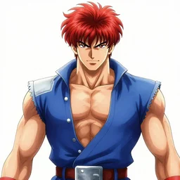 ken, street fighter, anime, highly detailed, digital art, centered, portrait, colored accurately, in the style of kentaro miura