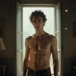 the portrait of pan in the room without doors and windows | prometheus movie by ridley scott with cinematogrophy of christopher doyle and art direction by hans giger, anamorphic bokeh and lens flares, 8 k, higly detailed masterpiece