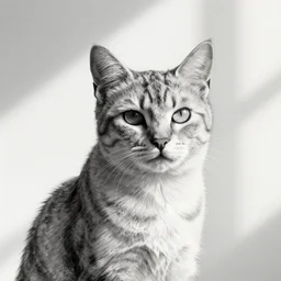 headless cat drawing, only body