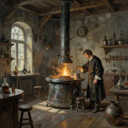 Alchemy laboratory. By Konstantin Razumov, highly detailded