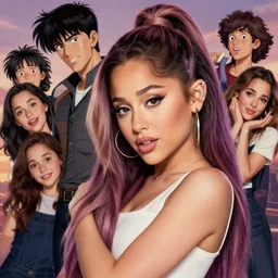 ariana grande | | fine detail!! anime!! realistic shaded lighting!! poster by ilya kuvshinov katsuhiro otomo, magali villeneuve, artgerm, jeremy lipkin and michael garmash and rob rey, enjoy herself