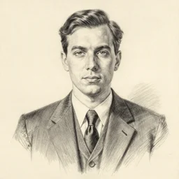 a man dressed in a suit 1 9 5 0, pencil drawing by andrew loomis