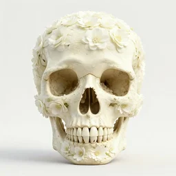 skull made of flowers