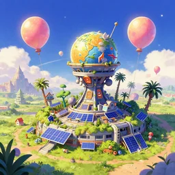 solarpunk solar-pun artwork detailed digital art