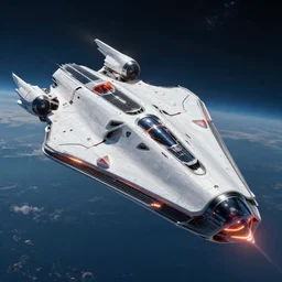 high res futuristic starship designed by Paul Chadeisson