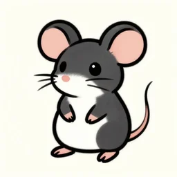 tattoo stencil stylized cute adorable mouse, bold strong lines very highly aesthetic