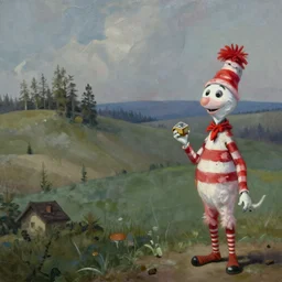 painting of a landscape by jeremiah ketner and dr seuss | horror themed | creepy