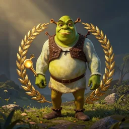 retro shrek inspired gaming logo