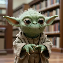 cctv footage of yoda at the library, realistic light, cinematic n 4