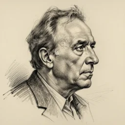 a realistic yet scraggly portrait sketch of the side profile of a stern and sophisticated jerry stiller, trending on artstation, intricate details, in the style of frank auerbach, in the style of sergio aragones, in the style of martin ansin, in the style of david aja, in the style of mattias adolfsson