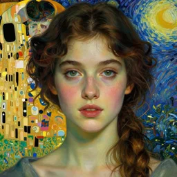 beautiful young woman detailed realistic face portrait by jean delville, jacek malczewski, vincent van gogh, gustav klimt, and maxfield parrish, art nouveau, symbolist, visionary, pre - raphaelite