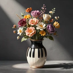 a vase with piano keys instead of flowers