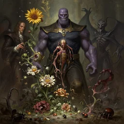 the platonic ideal of flowers, rotting, insects and praying of cletus kasady ultimate carnage thanos dementor doctor manhattan chtulu nazgul davinci, deep focus, d & d, fantasy, elegant, digital painting, artstation, concept art, matte, scary, decay, dmt, art by brock hofer and artgerm and greg rutkowski and alphonse mucha