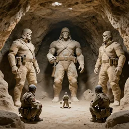 cave dwelling giants found by american soldiers in afghanistan, canon a 1, sci - fi