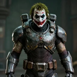 cinematic shot of the joker wearing a half - life 2 hev suit, 8 k, very detailed, very intricate,