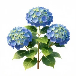 an isolated hydrangea plant, 3 d render, art nouveau style, ultra realistic, masked transparent flat background, popular on sketchfab, pixelsquid, 8 k, volumetric lighting, super focused, no blur, trending on artstation, octane render, ultra detailed, hyperrealistic, by artgerm and alphonse mucha