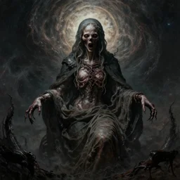 the transcendent being embodying the solitude, photorealistic, detailed photography, divinity, awful, cosmic horror, religious art, blasphemous