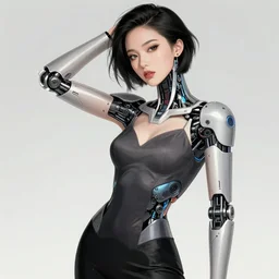 half body portrait of an absurdly beautiful, graceful, sophisticated, fashionable asian cyberpunk mechanoid gravure idol, hyperdetailed illustration by irakli nadar, maria borges, matt wisniewski style, intricate linework, dark black skin, neon jellyfish headdress, carved bone ruff, unreal engine 5 highly rendered, global illumination, radiant light, detailed and intricate environment