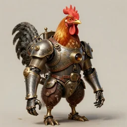 anthropomorphous chicken steampunk soldier, sci - fi art, intricate, elegant, highly detailed, photorealism, smooth, sharp focus, illustration, art by thomas eakins