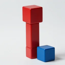 frank is a red cube. frank is high. bob is a blue cube. bob is low