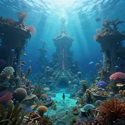 3 6 0 panorama hdr environment map of a underwater world fantasy photograph very high detail focus octane render