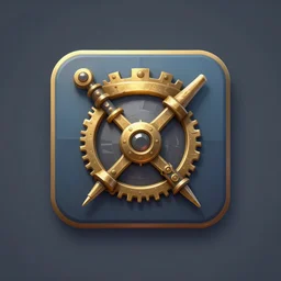ui designer ， icon design ， the game icon ， steampunk by victo ngai ， reference sheet white background
