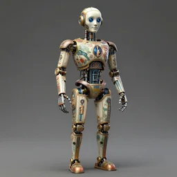 portrait of a venecian robot, full colour, the alembic of literary dreams as decoration, full colour, 3 d shaded, by ernst haeckel, zbrush central,