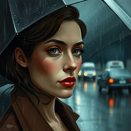 3 d cell shaded portrait painting of a woman on a rainy day in real life, 3 d cell shaded cubism, in the style of picasso 3 d cell shaded, elegant, highly detailed, artstation, illustration, art by picasso 3 d cell shaded
