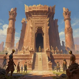 A beautiful digital painting aztek temple by Stanley Artgerm Lau, frank frazetta, Rossdraws, James Jean, gerald brom, Andrei Riabovitchev, Marc Simonetti, and Sakimichan, trending on artstation