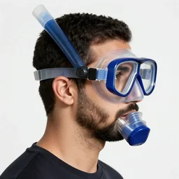 a profile photo of a persian man with a diving oxygen mask with side profile blood in ocean intricate details by MARVEL comics and Sandra Chevrier-C