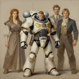 beautiful neutral earth toned palette knife painting artwork by yoji shinkawa jeremy mann, full body character portrait warhammer 4 0 k mech pilot, charlie bowater and magali villeneuve and alphonse mucha, gaston bussiere, craig mullins, j. c. leyendecker, by artgerm