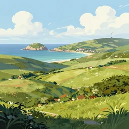 a beautiful landscape of reunion island illustration by anton fadeev, trending on artstation