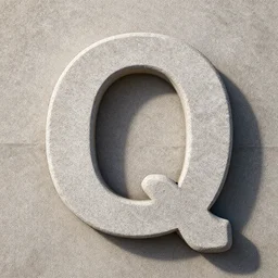 a letter q made out of stone