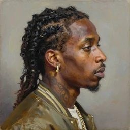 a detailed profile oil painting of lil yachty,  intricate artwork by caravaggio. Trending on artstation. 8k
