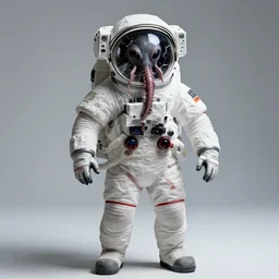 extremely detailed studio portrait of space astronaut, alien tentacle protruding from eyes and mouth, slimy tentacle breaking through helmet visor, shattered visor, full body, soft light, disturbing, shocking realization, award winning photo by michal karcz and yoshitaka amano