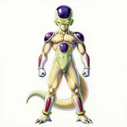 a oil / watercolor painting full body character portrait of super saiyan frieza in the style of moebius in the style of leonard boyarsky trending on artstation deviantart pinterest detailed realistic hd 8 k high resolution