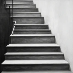 black and white painting of stairs by sergio toppi, by jeremi lipking, by etam cru, dark particles, brush strokes, white background, realistic faces, elegant, cinematic light, sharp focus, illustration, harmony, dynamic composition, masterpiece, pen, pencil, ink draw