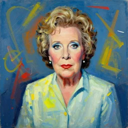 betty white in the style of jackson pollock
