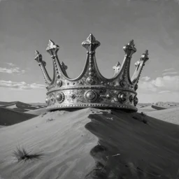 the crown of the mesa dunes,in the style of Robert McCall and Liz Danforth,trending on artstation, expensive lighting fish eye,creature concept art,black and white,oil and canvas ,in the silver hour,hyperrealism,