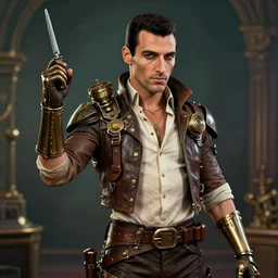 digital art of a steampunk freddie mercury in the style of h. g. wells, trending on deviantart, 8 k, hyperrealistic