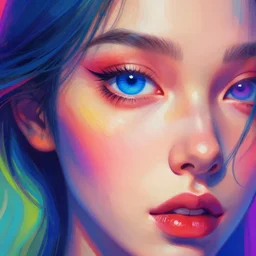 A painting of a woman's face with a blue eye, digital art by Android Jones, featured on CGsociety, psychedelic art, Behance HD, Deviantart, Daz3D